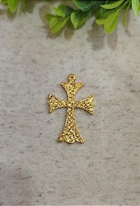 Cruz para terço 5cm Ouro para strass (un)