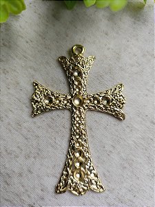 Cruz para Terço Ouro 8,5cm x 5