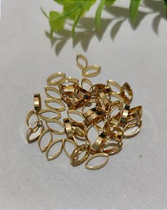 Entremeio Navete Metal Liso 9.4x5x2 Ouro  (10un)