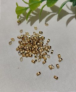 Entremeio Navete Metal Liso 4x2.6x1.7 Ouro  (10un)
