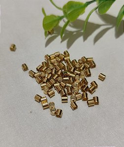 Entremeio Tubo Metal Liso 3x3 Ouro  (10un)