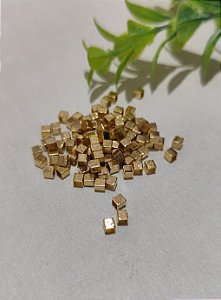Entremeio Quadradinho Lixado Metal 3x3 Ouro  (10un)