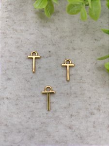 Pingente Letra T 12mm Ouro (un)