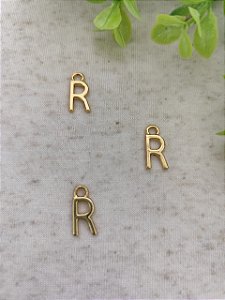 Pingente Letra R 12mm Ouro (un)