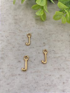 Pingente Letra J 12mm Ouro (un)