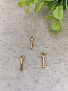 Pingente Letra I 12mm Ouro (un)