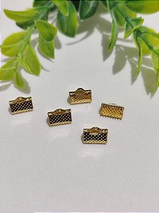 Terminal Jacaré 10mm Ouro (10un)