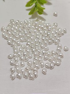 Pérola em Abs Coração Mini 5mm Marfim (5gr - Aprox. 88un)