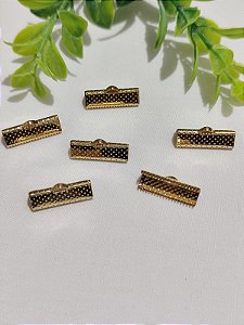 Terminal Jacaré 20mm Ouro (10un)