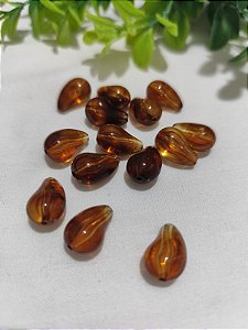 Pingente Gota 16mm Marrom Mesclado (10un)
