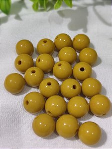 Bola Resina 12mm Mostarda (20gr - Aproximadamente 23un)