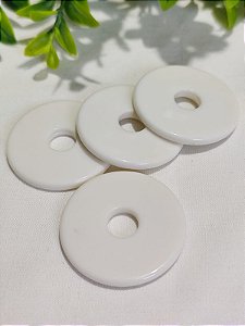 Conta Resina Redonda 40mm Off White (4un)