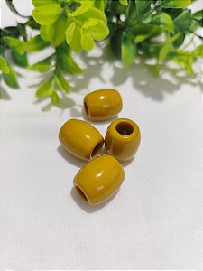 Conta Resina Mostarda 18mm, com furo 7mm (4un)