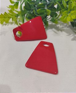Pingente Resina Geométrico Vermelho 65mm (un)
