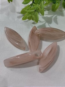 Pingente Navete Resina Rosa Mesclado 43mm (4un)