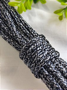 Corda Trançada 6mm Mescla Preto (metro)