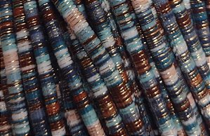 Cordão Multicolor 6mm Azul com Marrom (Metro)