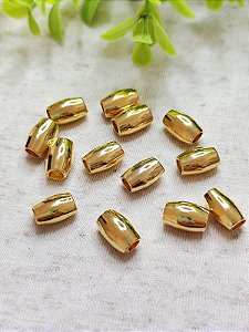 Passador Ouro Liso 13mm, abertura 4mm (un)