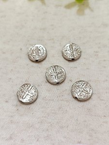 Passante Medalha São Bento Níquel 13mm (un)