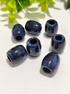 Conta Resina Azul Mesclado 18mm, com furo 7mm (4un)