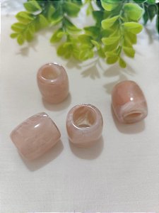 Conta de Resina Rosa Mesclado 23mm, abertura 13mm  (2un)