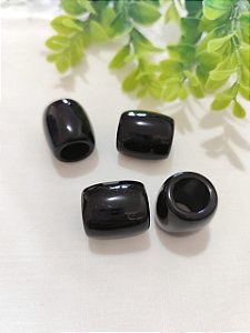 Conta de Resina Preto 23mm, abertura 13mm  (2un)