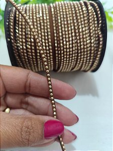 Cordão de Camurça Caramelo com tacha 2.7mm (Metro)