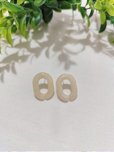 Brinco Resina Elo Nude Mesclado (par)