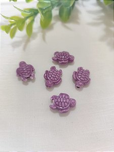 Tartaruga passante Murano Roxo 15mm, furo 1 mm (UN)