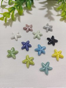 Estrela do Mar Porcelana Passante 18mm, furo 1mm (CORES SORTIDAS) (un)
