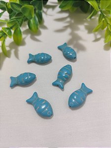 Peixe Murano Azul 25mm, furo 1mm (un)