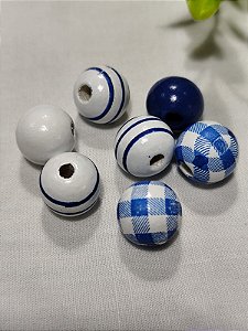 Bola de Madeira Pintada 15mm (4un) Cores Sortidas (4un)
