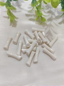 Conta Resina Passante 20mm Off White, furo 1mm (6un)