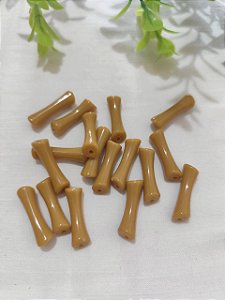 Conta Resina Passante 20mm Ocre, furo 1mm (6un)