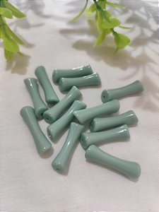 Conta Resina Passante 20mm Verde Menta, furo 1mm (6un)