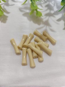 Conta Resina Passante 20mm Amarelo Manteiga, furo 1mm (6un)