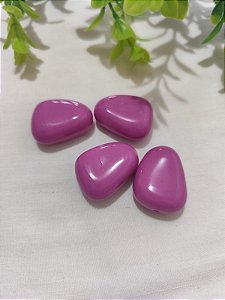 Conta de Resina Geométrica Fucsia 30mm, furo3mm (un)