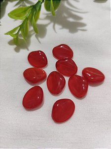Pastilha Resina Vermelho 18mm, furo 1mm (10un)