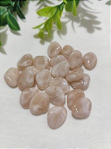 Pastilha Resina Nude Mesclado 18mm, furo 1mm (10un)
