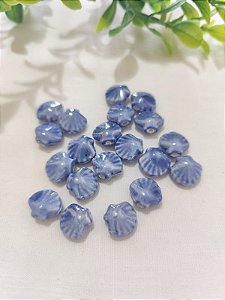 Concha Porcelana passante 10mm Azul (un)