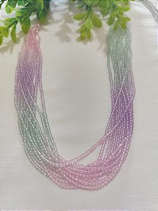 Cristal Tie Dye Rosa Claro 3mm (1 fio )