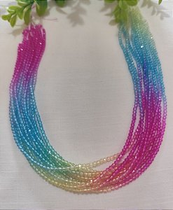 Cristal Tie Dye Pink 3mm (1 fio )