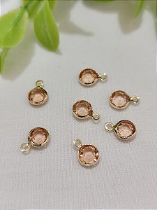 Pingente Zircônia Nude 6mm Ouro (5un)