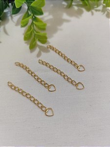 Kit Corrente Extensora 5cm Ouro, com acabamento (10un)