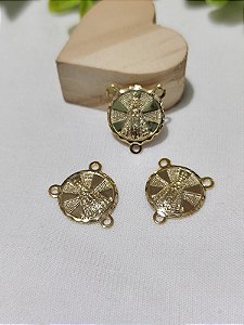 Entremeio para Terço Nossa Senhora 18mm Ouro (un)