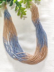 Cristal Tie Dye Nude com azul 2mm (1 fio )