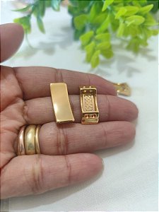 Entremeio Retangular 20mm X 9mm Ouro (un)