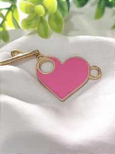 Fecho Coração Resinado Pink (un)