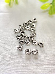 Entremeio ABS Flor Níquel (10un)