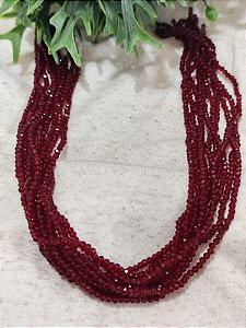 Cristal Vermelho Queimado Translúcido 2mm (1 fio - 160un)